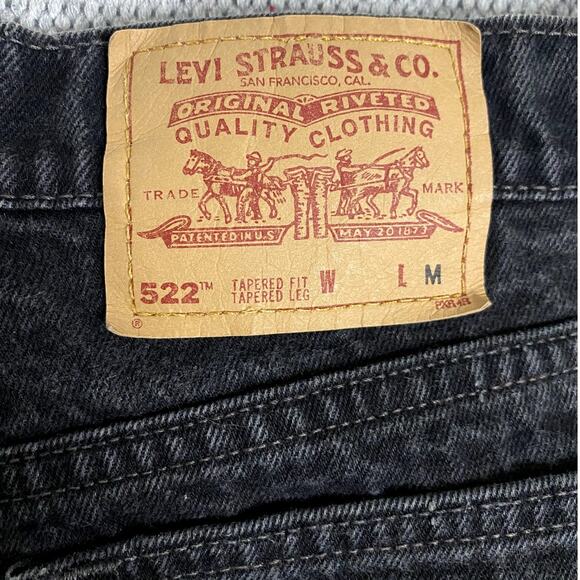 Levi's 522 Vintage Jeans Womens 18 36X30 Black High Rise Tapered Fit Leg USA 90s - Picture 8 of 13